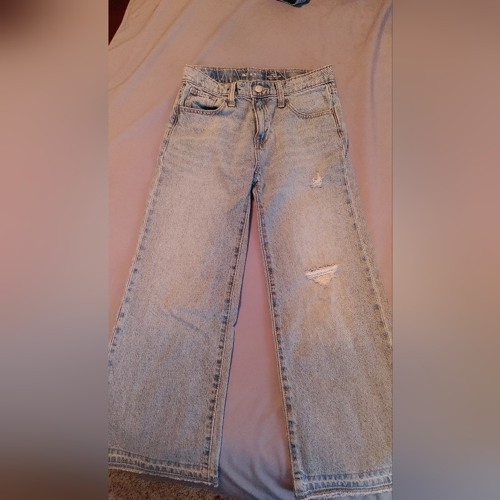 Old Navy Blue Boyfriend Jeans Distressed Casual